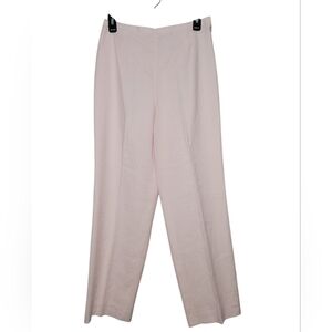 Talbots Petites 8 Pink Linen Blend Straight Leg Dress Pants Italian Fabric